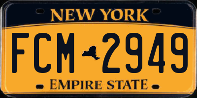 NY license plate FCM2949