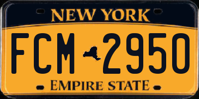 NY license plate FCM2950