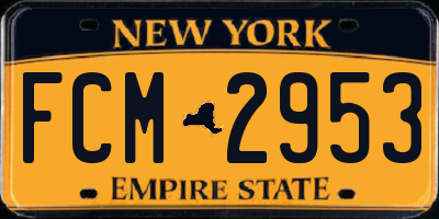 NY license plate FCM2953