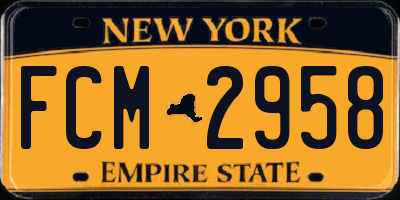 NY license plate FCM2958