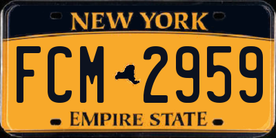 NY license plate FCM2959