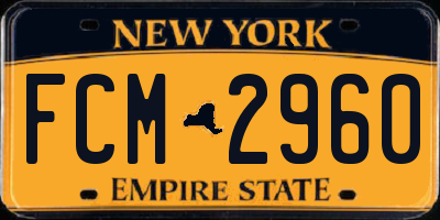 NY license plate FCM2960