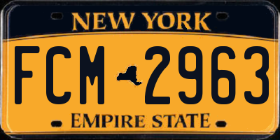 NY license plate FCM2963
