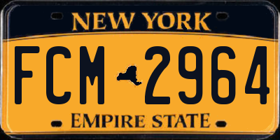 NY license plate FCM2964