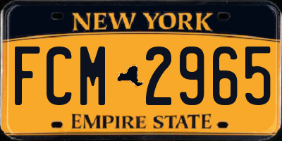 NY license plate FCM2965