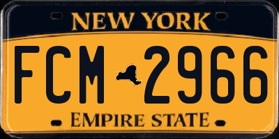 NY license plate FCM2966