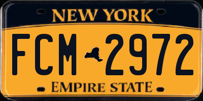 NY license plate FCM2972
