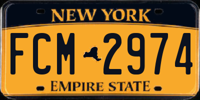 NY license plate FCM2974