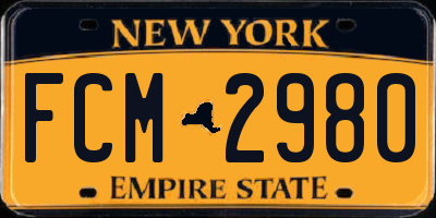 NY license plate FCM2980