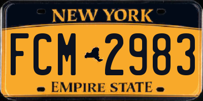 NY license plate FCM2983