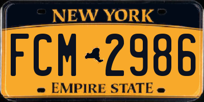 NY license plate FCM2986