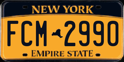 NY license plate FCM2990
