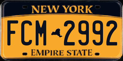 NY license plate FCM2992