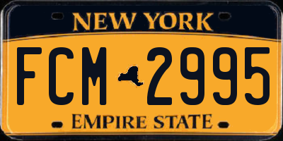 NY license plate FCM2995
