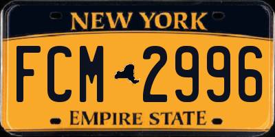NY license plate FCM2996