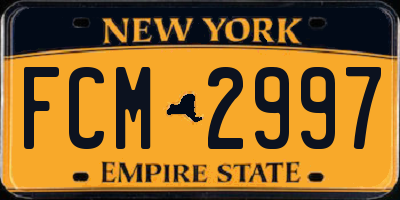 NY license plate FCM2997