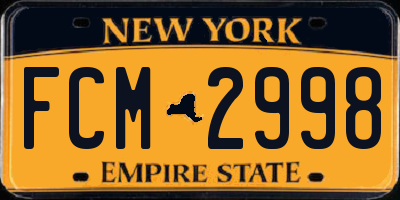 NY license plate FCM2998
