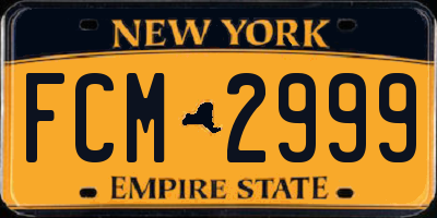 NY license plate FCM2999