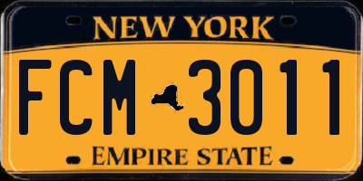 NY license plate FCM3011