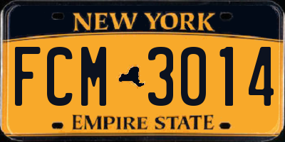NY license plate FCM3014