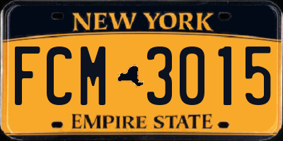 NY license plate FCM3015