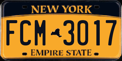 NY license plate FCM3017