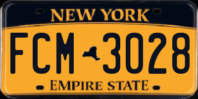 NY license plate FCM3028