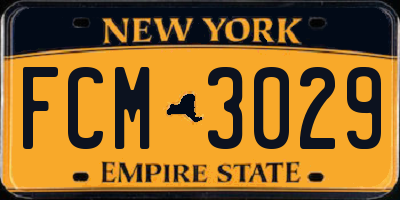 NY license plate FCM3029