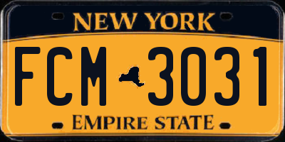 NY license plate FCM3031