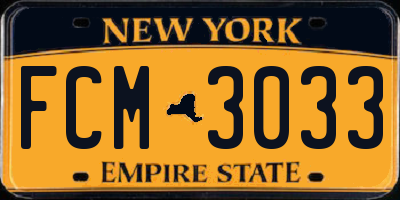 NY license plate FCM3033