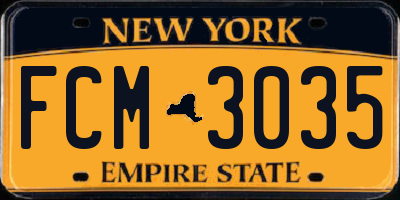 NY license plate FCM3035