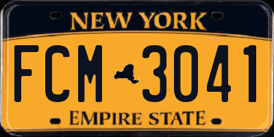 NY license plate FCM3041