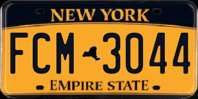 NY license plate FCM3044