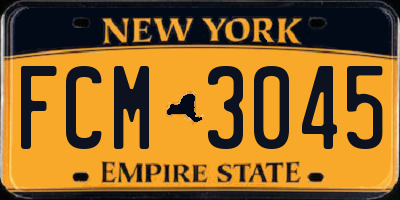 NY license plate FCM3045
