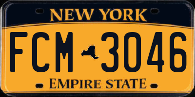 NY license plate FCM3046