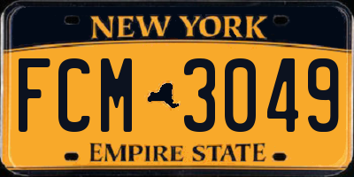 NY license plate FCM3049