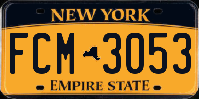 NY license plate FCM3053