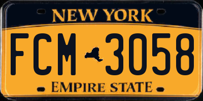 NY license plate FCM3058