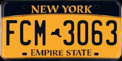 NY license plate FCM3063