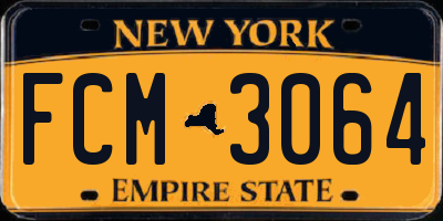 NY license plate FCM3064