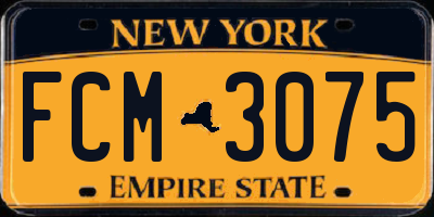 NY license plate FCM3075