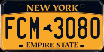 NY license plate FCM3080