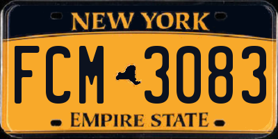 NY license plate FCM3083