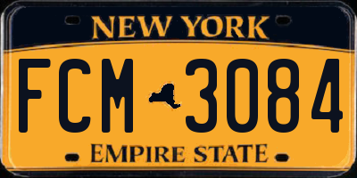 NY license plate FCM3084