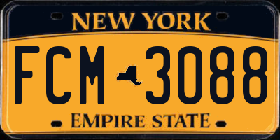 NY license plate FCM3088