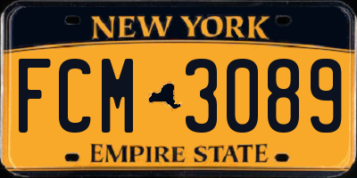 NY license plate FCM3089