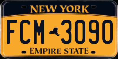NY license plate FCM3090