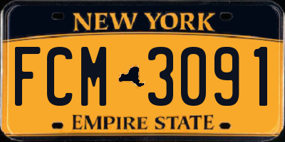 NY license plate FCM3091