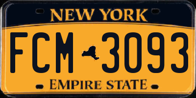 NY license plate FCM3093