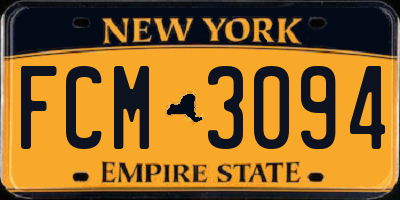 NY license plate FCM3094